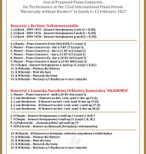 Proponowane utwory do wyboru na XXII MFP